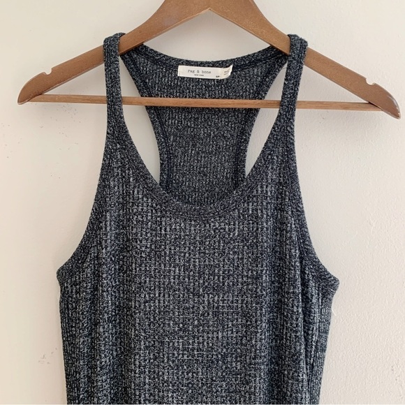 Rag & Bone Clara Torqued Midi Tank Dress Small Black Heather - Picture 3 of 9